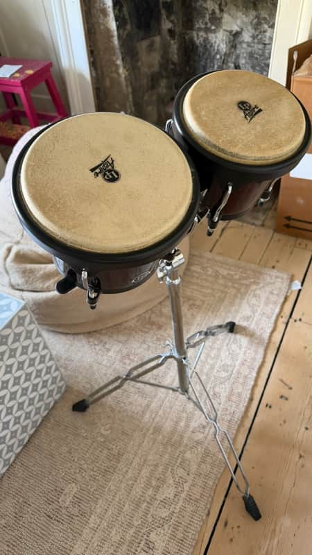Latin Percussion Aspire bongos and stand image 1