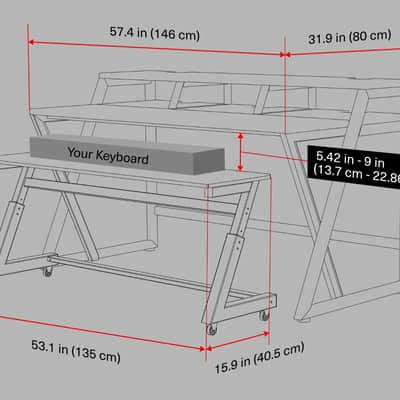 Wavebone Headquarter Studio Workstation Desk and Keyboard Tray 2026 - Walnut image 14