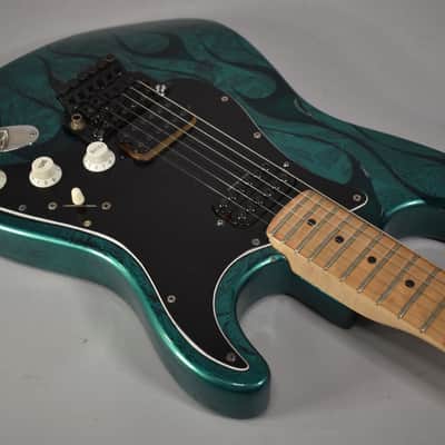 "Fender" Partscaster Stratocaster HH | Green Flame Finish image 8