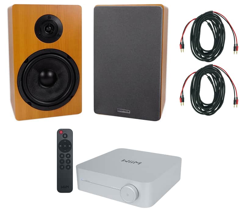 (2) Rockville RockShelf 68C 360w 6.5" Wood Bookshelf Speakers+Bluetooth/Wifi Amp image 1
