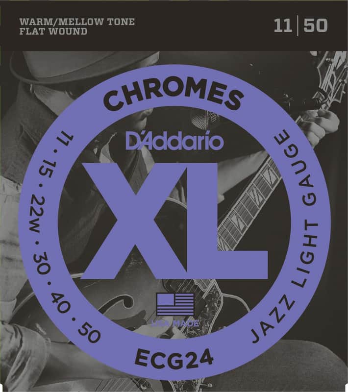 D'Addario Guitar Strings Set, Chromes, Jazz Light ECG24 image 1