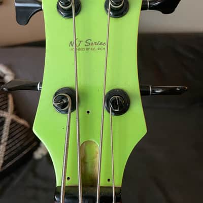 B.C. Rich NJ Series Warlock Bass 1985 - Lime Green MIJ image 4