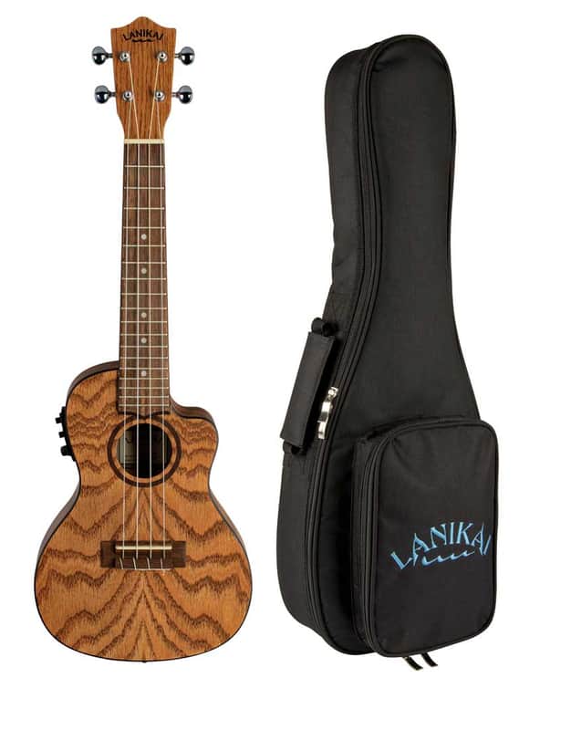 Lanikai Model OA-CEC Oak Concert Acoustic Electric Ukulele w/10mm Padded Gig Bag image 1