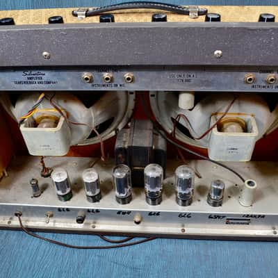 Silvertone 1396 Twin Twelve 1959 Gray /silver speckles image 4