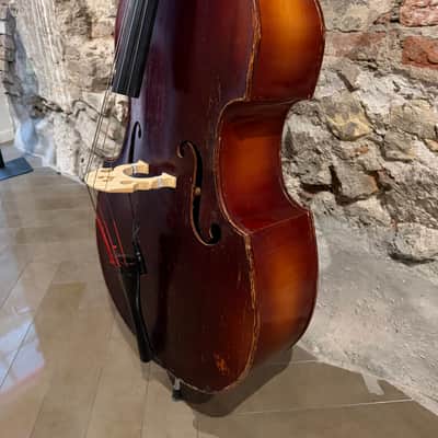 Musima 3/4 double bass mid-80s - Dark red brown image 6