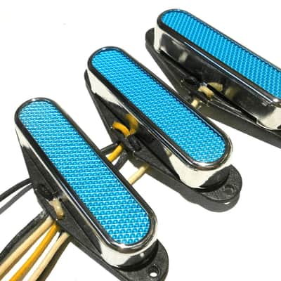 Stratocaster BLUE FOIL Pickups SET Hand Wound Q Foilcaster Custom by Q pickups image 2
