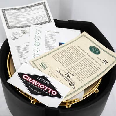 Craviotto #97 Solid Shell "Timeless Timber" Snare Drum with SKB Case - 5.5" x 14" Birdseye Maple image 6