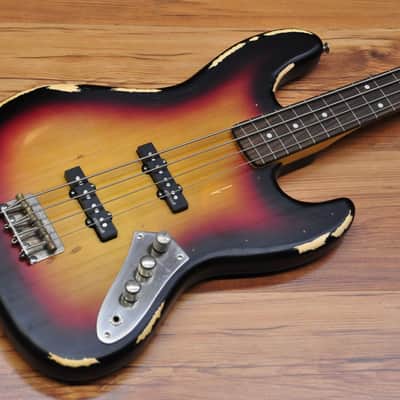 Vintage VJ74 Icon Fretless Bass - Sunset Sunburst image 1