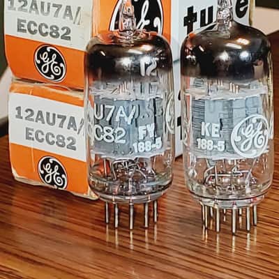 12AU7A/ECC82 GE NOS/NIB Matched Pair MaxiPreamp2/TV7 Tested (2) Tube Lot image 1