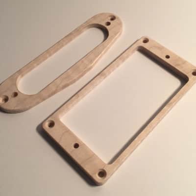 Guilford Flame Maple Flat H/S Humbucker Strat Pickup Ring Set-USA image 2