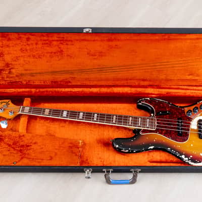 1969 Fender Jazz Bass Sunburst Faux Burst Vintage Bass w/ Case image 24