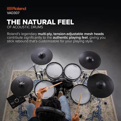 Roland VAD307 V Acoustic Design Space-Saving Drum Kit with Shallow-Depth Shells, Updated TD-17 Module, Thin Cymbals image 4
