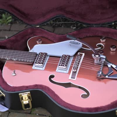 Gretsch G6118T Players Edition Anniversary™ Hollow Body with String-Thru Bigsby®, Rosewood Fingerboard - Two-Tone Copper Metallic/Sahara Metallic image 20