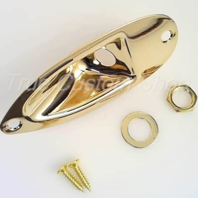 True Custom Shop® Gold Jack Plate for Fender Stratocaster Guitars Fits USA & Import image 1