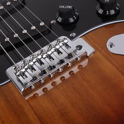 Glarry GST Stylish Electric Guitar Kit with Black Pickguard Sunset Color-as picture image 14
