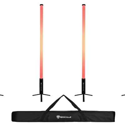 Rockville 4x ROCK SABER DJ/Stage Battery Tube Lights w/Wireless DMX+Stands+Bag image 11