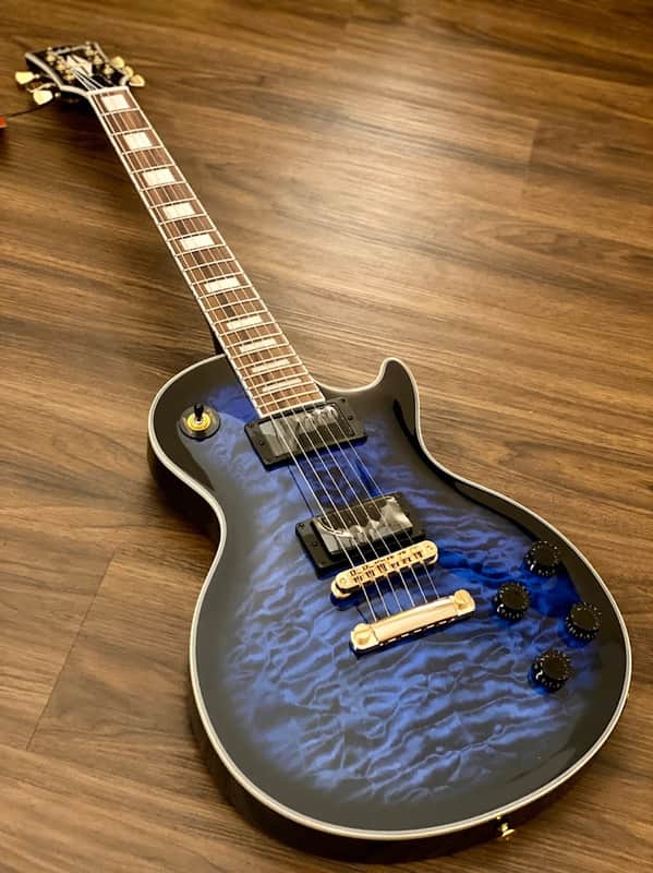 Soloking SLS60QM Deluxe in Black Aqua Burst Nafiri Special Run image 1