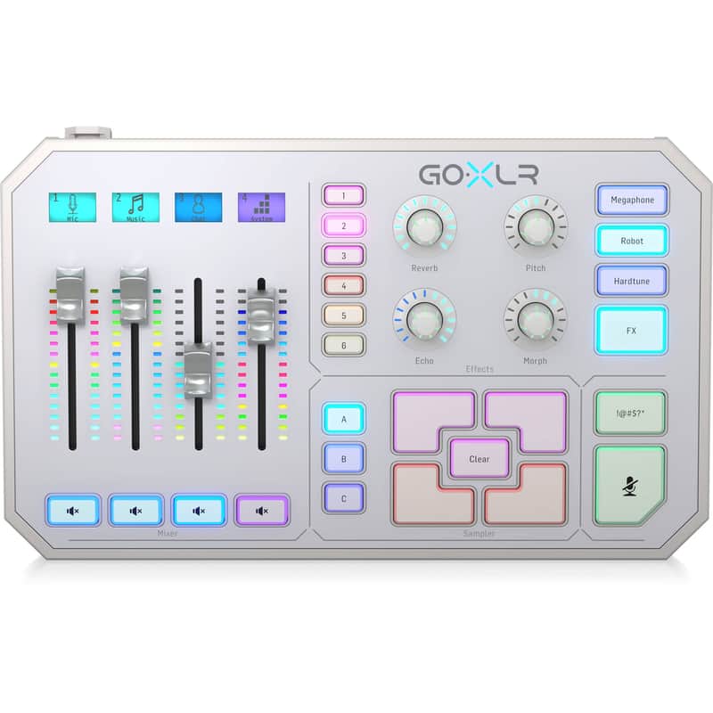 TC-Helicon GoXLR 4-channel USB Streaming Mixer with Voice FX and Sampler - White image 1
