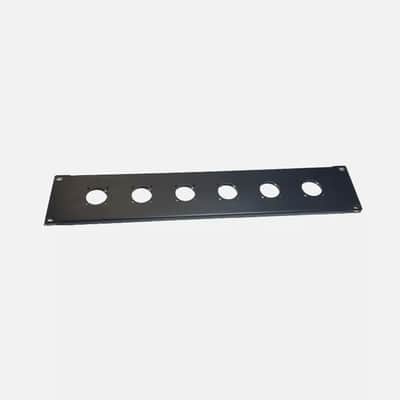 LASE 2U Space Black Heavy Rack Panel w/ 6 Large "G" SpeakOn Cut Outs for NL8 or NL4 image 4