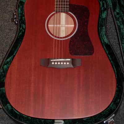 Guild USA D-20 Mahogany Natural Satin Finish Dreadnought Acoustic with case new image 5