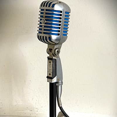 Vintage 1960's Shure 55S Dynamic Microphone, orig guts working, stand-cable inc image 11