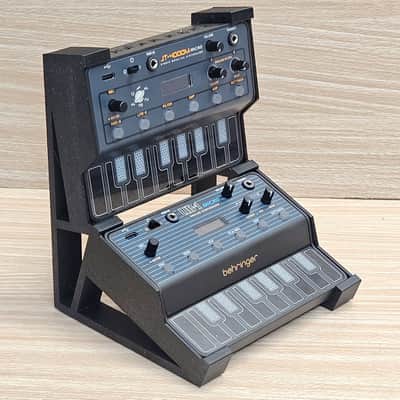 Behringer JT-4000M + UB-1 Micro Synthesizer + The Analog Source 2 Tier Angled Desktop Stand image 2