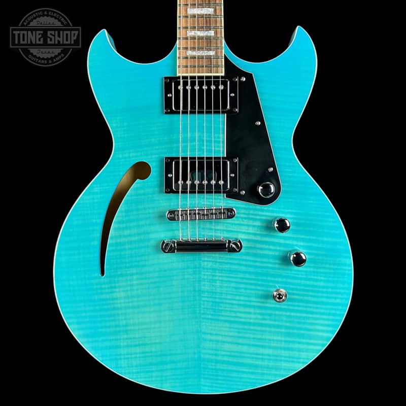 Used Reverend Manta Ray HB Turquoise Flame w/Gator Transit Bag TSU24812 image 1