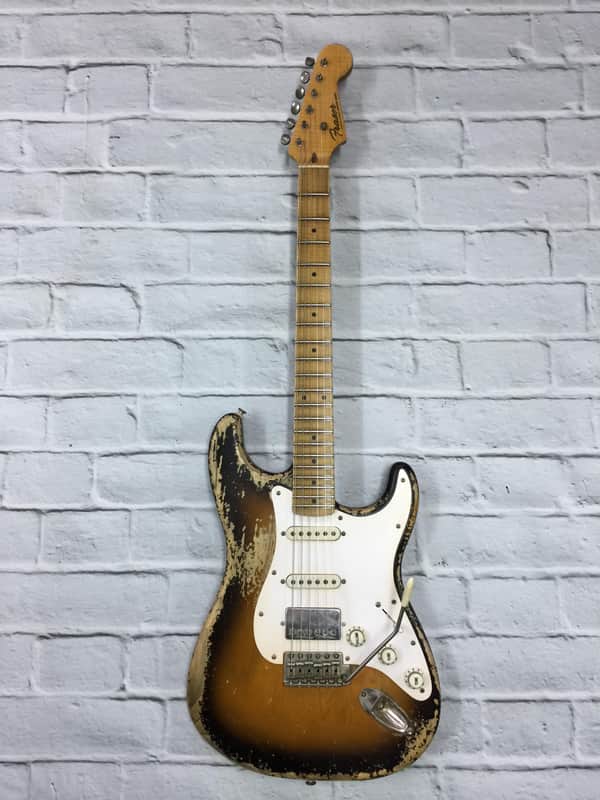 fraser tobacco burst 50s Fraser Guitars Vintage 50s Style Stratocaster HSS Tobacco Burst Relic Strat  *MADE TO ORDER