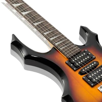 Flame Shaped Electric Guitar Starter Kit 6 Strings, w/Guitar Bag 20W AMP Sunset image 3