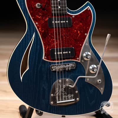 Novo Custom Miris J Semi-Hollow w/ Fralin P-90s & Ebony FB – Lake Como Blue image 3