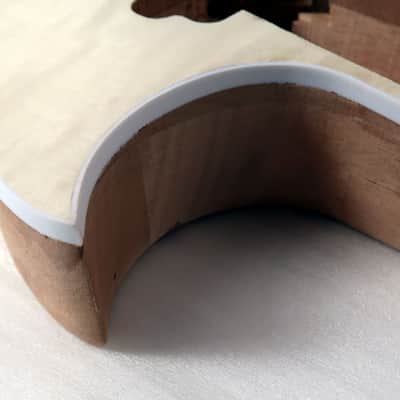 Select Stock Flame Top Mahogany Body + Trap Inlay Mahogany Neck RAW DIY Custom Ready BLEM image 7