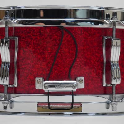 LUDWIG 70s JAZZFEST 14"x 5" SNARE DRUM 1970s - Red Sparkle image 7