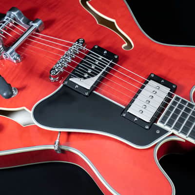 Eastman T486B-RD Thinline, Maple, Seymour Duncan Pickups, Bigsby, Red Finish - NEW image 11