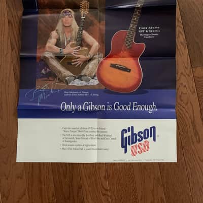 Gibson Acoustic Guitar Brochure Bret Michaels Poster 1993 SST Country Gentleman Tennessean Studio Classical Electric image 1