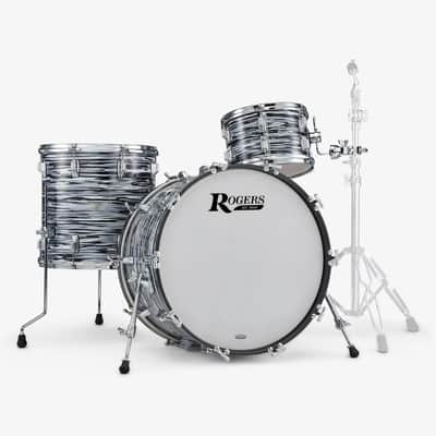 ~NEW!~ Rogers Powertone Series 3-Piece 12/16/22" Drum Kit Set in 70's Black Oyster image 1