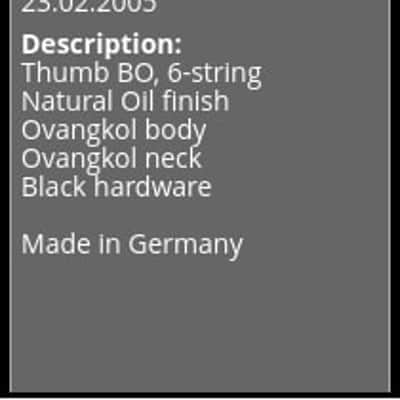 Warwick Thumb BO 6 Fretless 2005 image 9