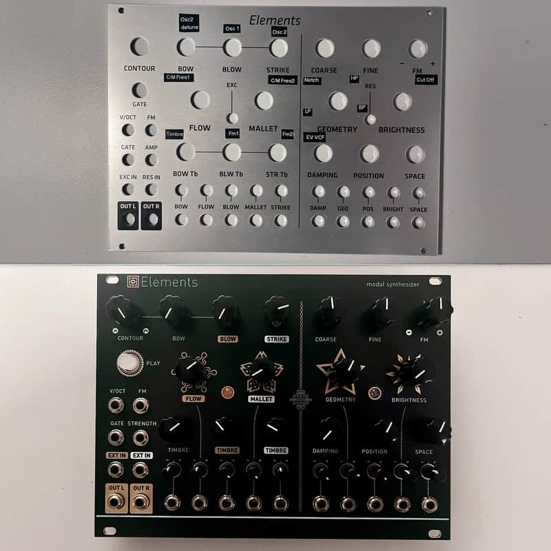 Mutable Instruments Elements (Clone) 2026 black + SILVER Grayscale Faceplate image 1