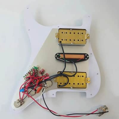 HSH Guitar Strat Style Red Tortoise Shell Loaded Prewired Pickguard, Multi Switches Wiring, Large Pole Pickups image 4