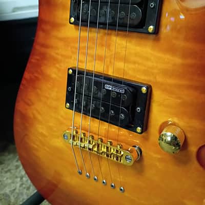 ESP - LTD MH-100QMNT **W/HSC (Polyfoam) 2014 - Amber Sunburst image 7