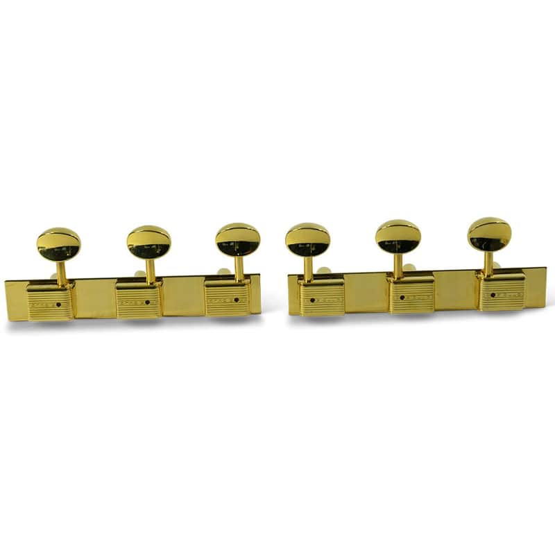Kluson 3 On A Plate Deluxe Series Tuning Machines For Lap Steel Guitar Gold image 1