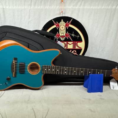 Fender American Acoustasonic Jazzmaster Guitar with Gig Bag 2021 - Ocean Turquoise / Ebony fingerboard image 1