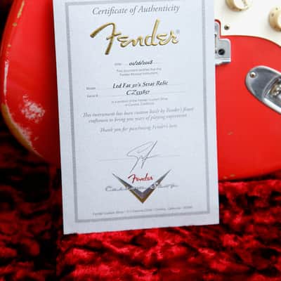 Fender Custom Shop LTD Fat 50's Stratocaster Relic Fiesta Red Electric Guitar 2018 Pre-Owned image 20