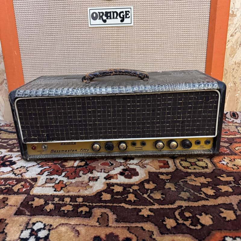 Vintage 1964 Selmer Truvoice Bassmaster 50 Croc Skin Valve Amplifier Head *1960s* image 1