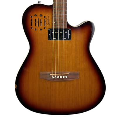 Godin A6 Ultra Semi-Acoustic/Electric Guitar Cognac Burst | Reverb