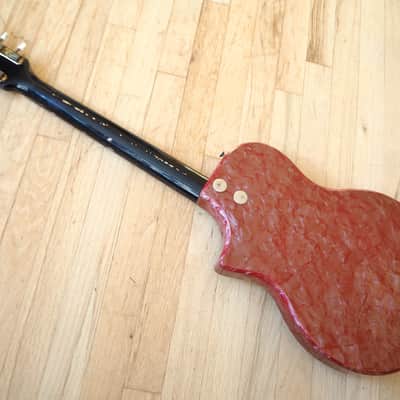 1959 Supro Belmont 1570 Vintage Electric Guitar Maroon Pearloid MOTS Valco USA image 13