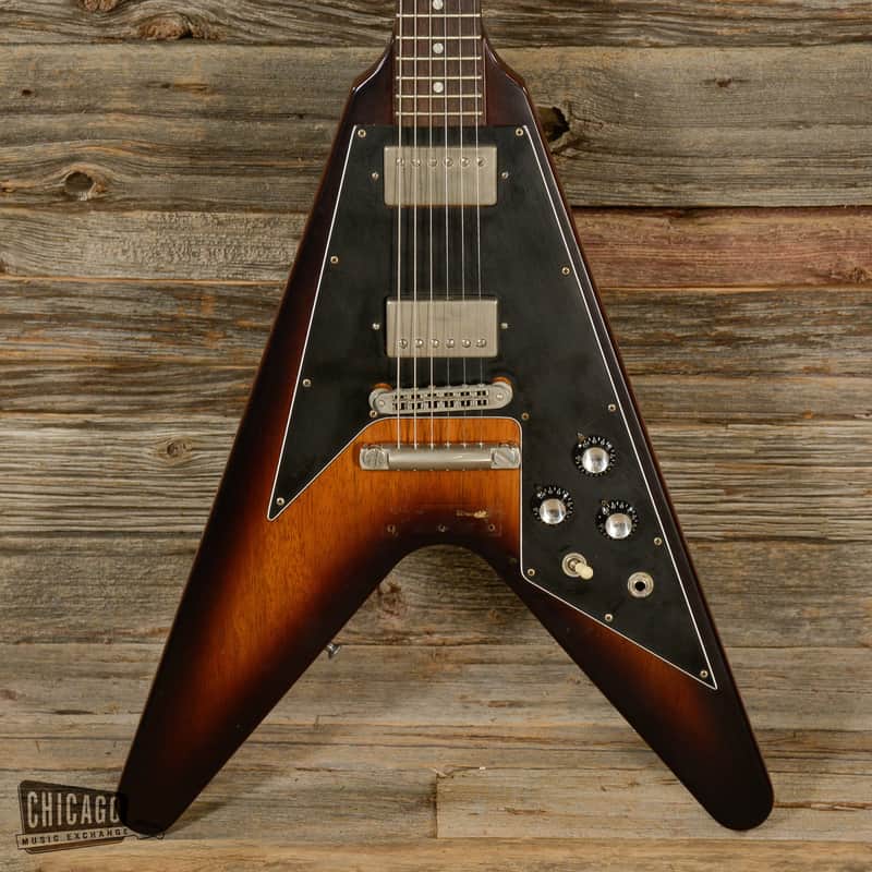 tobacco sunburst flying v Gibson Flying V '67 Reissue Tobacco Sunburst Refin USED (s498)