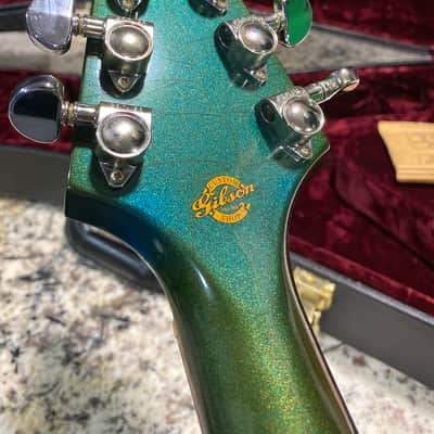 Video! 2002 Gibson '58 Flying V Mahogany Satin Metallic Blue (Aged Green) image 19