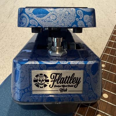 Flattley Wah Pedal 10th Anniversary Edition - Blue Paisley Skulls image 4
