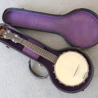 Vintage 1930s Mystery Ukulele Uke Banjolele Banjo Mandolin Slingerland? WM Lange? Vega? Works Clean image 1