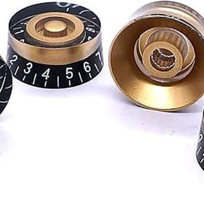 4Pcs Guitar Knobs,Amber Top Hat Knobs Electric Guitar Bass Speed Control Knobs Volume Tone Control Knobs Fits 6mm/0.24" Rotary Shaft Musical Instruments and Radios Parts Replacement image 2